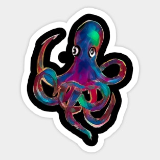 Rainbow Octopus Sticker
